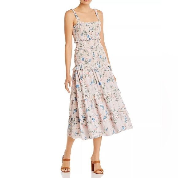Saylor Althea Floral-Print Tiered Dress Size Medium - Picture 1 of 7